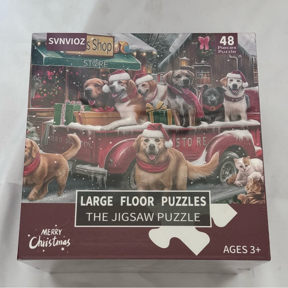 SVNVIOZ Christmas Large Floor Jigsaw Puzzle with Dogs